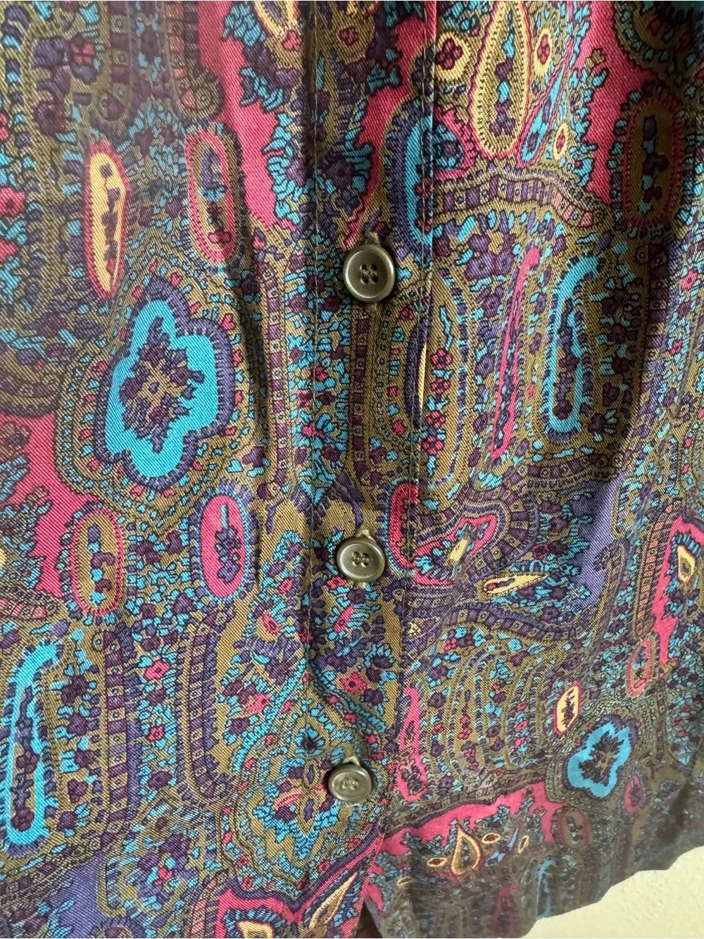 Vintage Giorgio Sant’Angelo Paisley Button Front Midi Skirt Size 10